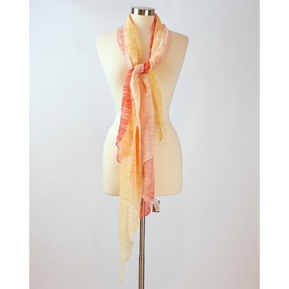 Chicos Salmon Yellow Ombre Angled Oblong Scarf/Sarong - NWT - Picture 2 of 6